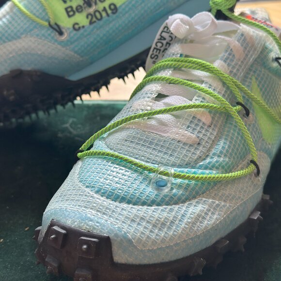 Nike Waffle Racer Off-White Vivid Sky - BRAND NEW (unworn) - Size 12 - Picture 4 of 5